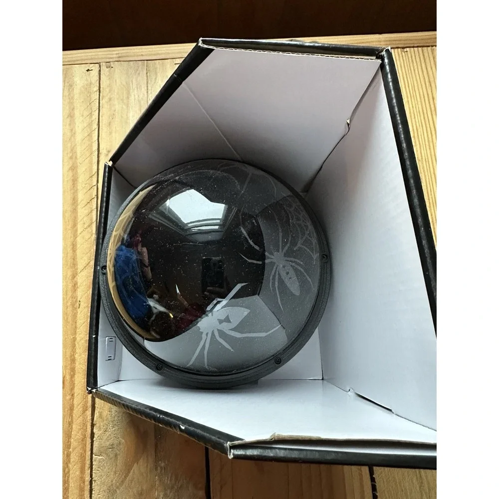 New‎ Spooky Village Halloween Shadow Lights Globe Spider Webs Red Green Blue